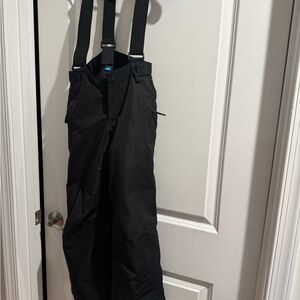 Kids Black Snow Pants Suspender Jumpsuit Size S/7